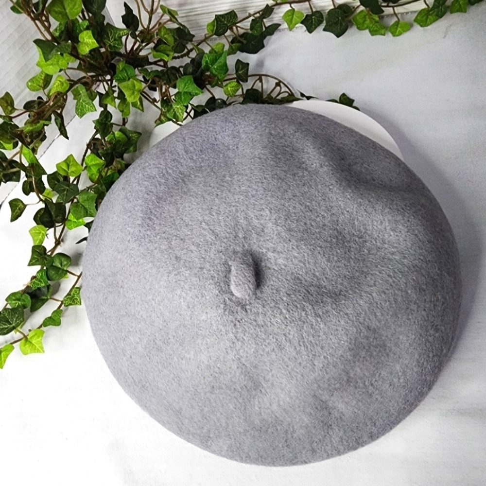 Grey French Style Beret Hat Adjustable NWT